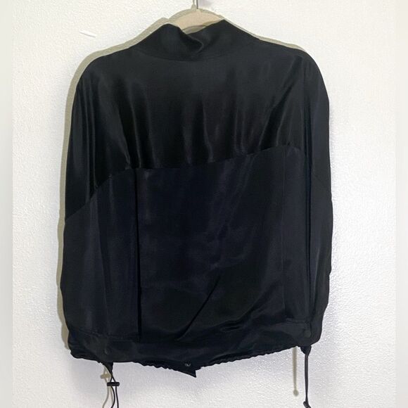 Zara - Oversized Satin Blouse Short Sleeve Shirt Cropped Drawstring - size XS-S - Picture 4 of 11